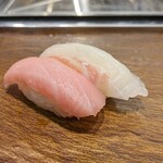 Chiyoda Sushi - かぐら　本鮪大トロ、真鯛