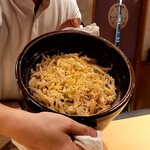 銀座 しのはら - かき揚げ入り炊き込みご飯