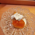 すし処 みや古分店 - 柿の白酢和え、干し柿