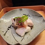すし処 みや古分店 - カマスの炙り、フグ白子、椎茸