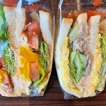サンドイッチ カフェ 奄美 - ミッシリと詰まったフィリングは「さすが！」の実力