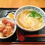 熟成うどん なかや - 今日の定食（はいからうどん＋ミニとり唐丼）７５０円