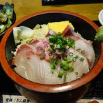 どん薩摩 - 茶ぶり丼定食にネギトロをトッピング