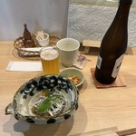 Teuchi Soba Ooe - まずは『牛すじ煮込み』とビール