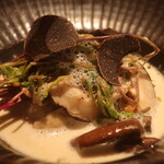 RISTORANTE IL NODO - 小田原山北の天然ナメコと椎茸 トリュフ 田芹 牡蠣と柿アップ