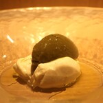 RISTORANTE IL NODO - 春菊 八女熟成煎茶 パンナコッタアップ