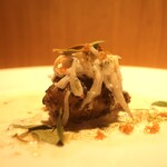 RISTORANTE IL NODO - 菊芋 もんざ丸のシラス 発酵 コリアンダーシードアップ