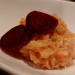 ウエストパパ - ５皿目：イタリア米を使ったビーツのリゾット