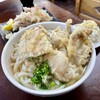 手打うどん ちえ福 - 料理写真:かしわうどん中盛、いか天盛り合わせ、おにぎり天ぷら