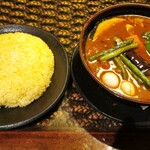 ラマイ - スープ・サピ・プダス(スープ大盛,ライスL,辛さプダス) ¥1400