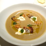 レフェルヴェソンス - セップ茸とジャガイモのスープ、秋鯖のグリエ