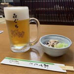 喜ぐち - 生ビール 中ジョッキ（660円）2023.10