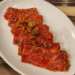 焼肉レストラン 米内 - 極上カルビ定食 のカルビ
