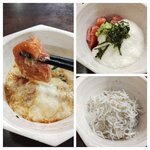 食事処 たむら水産 - 山かけ220円、しらすおろし220円