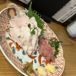 炭火串焼き こうめさん - 鶏肉低温調理刺し2点盛り