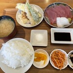 酒場とっちゃん - 日替わり　刺身天ぷら定食
