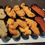 寿司居酒屋 まるがまる - 蟹味噌　うに　いくら