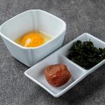 米饭的配菜 (五花肉海苔/纪州梅/生鸡蛋) 各种