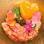 牛に金棒 - 太田牛 カクテルユッケ