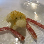 Convivio - 25年11月　前菜　カリフラワーとサラミ　唐墨添え