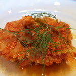 Convivio - 25年11月　サーモンとディルのファルファッレ　オレンジの香り