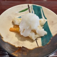 京味 もと井 - 造り　モンゴイカとヤーコン、柿