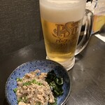 Inasena Wagao - ビールとお通し