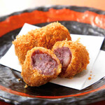 Kagoshima black pork and purple sweet Croquette (1 piece)