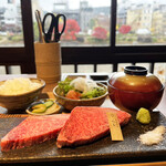 Thick-sliced Japanese black beef fillet Yakiniku (Grilled meat) set lunch