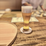 温石 - 生ビール、泡が柔らかで美味しい