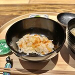 温石 - 上質な塗の椀に土鍋で炊き立てのご飯に桜海老、幸せ過ぎました