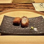 温石 - 焼津で取れた太刀魚蓮根の包み揚げ