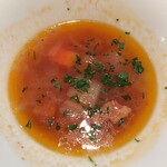 ラ クレアトゥーラ - セットのスープはミネストローネ