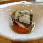 地酒とイタリアン　RISONI - 鮮魚と根菜の軽い煮込み ラルドをからめて