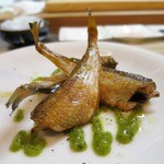 地酒とイタリアン　RISONI - 干しハタハタの炙り焼 ヴェルデソース