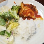 キッチン ブルー グローブ - 最後にご飯、ソースがキレイになりました