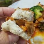 キッチン ブルー グローブ - 茸ソースを挟みます