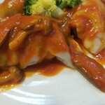 キッチン ブルー グローブ - 最初はこれが、海老のしっぽに見えたが、茸でした