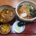 Koushiyouan - ランチセット(税込950円・たぬきそば(温)+カレー丼)