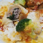 キッチン ブルー グローブ - ２つ目のマウルタッシェン、中の緑色が気になる