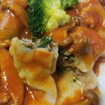 キッチン ブルー グローブ - 確かにその様子、緑色は韮？、大葉かな？