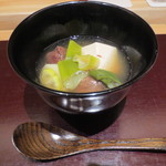 神保町 傳 - 今回の煮物は下仁田ネギ、豆腐に・・・