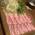 Tonkatsu Ando Yakitori An Yotsuya - 沖縄豚のネギしゃぶ