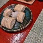 鶏料理・焼きとり　纜 - だし巻きたまご　少し食べたあと