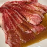 徳寿 - 和牛炙りカルビセット+お肉特盛（60g増量）