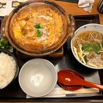 そばしゃぶ 総本家 浪花そば - 三元豚カツ玉子とじ定食あったかいそば