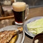 骨付鳥 一鶴 - ビールは骨付鳥と同時に提供していただきました。