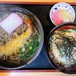 屋島うどん - 天ぷらそば　と　ミニたまご丼