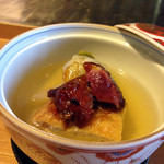 しのはら - 羽白鴨とざぶとん揚げと近江かぶの炊き合わせ 