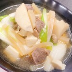 割烹 長吉 - 〆にはうどんを入れて鴨汁